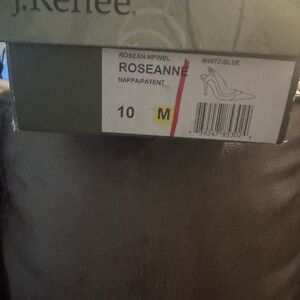 J.Renee White and Blue Nappa Heels